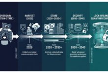 Harvest Now, Decrypt Later (Hndl) Attacks Explained: Why Your Encrypted Data Is Already At Risk In 2026 44 Harvest now, decrypt later attack—a three-stage timeline from data collection through quantum decryption, 2026 to 2040.