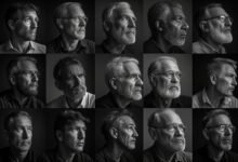Men’s Mental Health Unmasked: Breaking The Silence To Sustainable Strength 28 Diverse men of different ages and backgrounds in moments of quiet reflection showing the universal yet often hidden experience of men's mental health struggles.